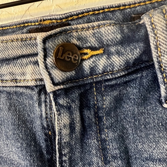 Vintage Lee Carpenter Jean High Rise Dungaree Shorts Size 27 Medium - Picture 6 of 10